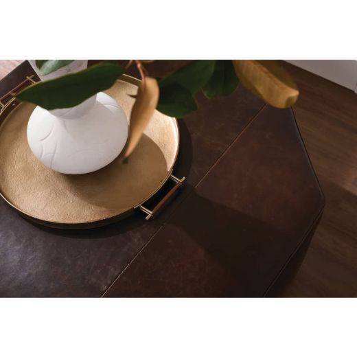 Picture of Othello 40" Octagon Leather Storage Ottoman